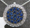 .59CT DIAMOND & AAA SAPPHIRE 14KT WHITE GOLD ROUND PAVE SLIDER FLOATING PENDANT