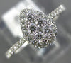 ESTATE .39CT DIAMOND 18KT WHITE GOLD 3D CLUSTER PEAR SHAPE HALO FRIENDSHIP RING