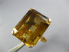 ESTATE EXTRA LARGE 25.0CT AAA SMOKEY TOPAZ 18KT YELLOW GOLD EMERALD CUT FUN RING
