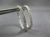 ESTATE 1.0CT DIAMOND 14KT WHITE GOLD 3D ROUND HOOP INSIDE OUT HANGING EARRINGS