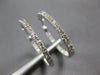ESTATE 1.0CT DIAMOND 14KT WHITE GOLD 3D ROUND HOOP INSIDE OUT HANGING EARRINGS