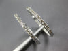 ESTATE 1.0CT DIAMOND 14KT WHITE GOLD 3D ROUND HOOP INSIDE OUT HANGING EARRINGS