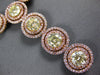 EXTRA LARGE 34.15CT PINK & FANCY YELLOW DIAMOND 18K ROSE GOLD 3D TENNIS NECKLACE
