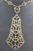 LARGE 3.77CT DIAMOND 14KT YELLOW GOLD TEAR DROP CHANDELIER BY THE YARD NECKLACE