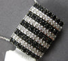 LARGE 1.92CT WHITE & BLACK DIAMOND 14KT WHITE GOLD 3D SQUARE MULTI ROWS PENDANT