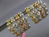 LARGE 2.26CT DIAMOND 18KT TRI COLOR GOLD MULTI ROW HOOP HUGGIE HANGING EARRINGS