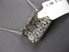 LARGE 1.92CT WHITE & BLACK DIAMOND 14KT WHITE GOLD 3D SQUARE MULTI ROWS PENDANT