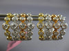 LARGE 2.26CT DIAMOND 18KT TRI COLOR GOLD MULTI ROW HOOP HUGGIE HANGING EARRINGS