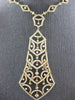 LARGE 3.77CT DIAMOND 14KT YELLOW GOLD TEAR DROP CHANDELIER BY THE YARD NECKLACE