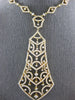LARGE 3.77CT DIAMOND 14KT YELLOW GOLD TEAR DROP CHANDELIER BY THE YARD NECKLACE