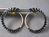 LARGE 4.30CT DIAMOND & AAA SAPPHIRE 14KT YELLOW GOLD 3D SIDEWAY HANGING EARRINGS