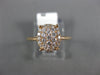 ESTATE WIDE .37CT DIAMOND 18K ROSE GOLD 3D CLASSIC 4 PRONG CLUSTER OVAL FUN RING
