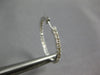 ESTATE 1.0CT DIAMOND 14KT WHITE GOLD 3D ROUND HOOP INSIDE OUT HANGING EARRINGS