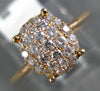 ESTATE WIDE .37CT DIAMOND 18K ROSE GOLD 3D CLASSIC 4 PRONG CLUSTER OVAL FUN RING