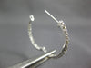 ESTATE 1.0CT DIAMOND 14KT WHITE GOLD 3D ROUND HOOP INSIDE OUT HANGING EARRINGS