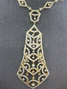 LARGE 3.77CT DIAMOND 14KT YELLOW GOLD TEAR DROP CHANDELIER BY THE YARD NECKLACE