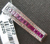 LARGE 1.55CT DIAMOND & AAA PINK SAPPHIRE 14KT WHITE GOLD 3D BAR FLOATING PENDANT