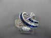 1.49CT DIAMOND & AAA SAPPHIRE 14KT WHITE GOLD 3D ROUND & BAGUETTE LOVE KNOT RING