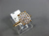 ESTATE WIDE .37CT DIAMOND 18K ROSE GOLD 3D CLASSIC 4 PRONG CLUSTER OVAL FUN RING