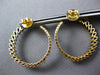 LARGE 4.30CT DIAMOND & AAA SAPPHIRE 14KT YELLOW GOLD 3D SIDEWAY HANGING EARRINGS