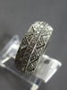 WIDE .85CT DIAMOND 14KT WHITE GOLD 3D FILIGREE 3/4TH ETERNITY ANNIVERSARY RING