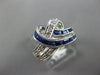 1.49CT DIAMOND & AAA SAPPHIRE 14KT WHITE GOLD 3D ROUND & BAGUETTE LOVE KNOT RING