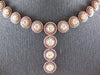 EXTRA LARGE 34.15CT PINK & FANCY YELLOW DIAMOND 18K ROSE GOLD 3D TENNIS NECKLACE