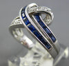 1.49CT DIAMOND & AAA SAPPHIRE 14KT WHITE GOLD 3D ROUND & BAGUETTE LOVE KNOT RING