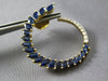 LARGE 4.30CT DIAMOND & AAA SAPPHIRE 14KT YELLOW GOLD 3D SIDEWAY HANGING EARRINGS