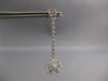 ANTIQUE LARGE ROSE CUT 3.70CT DIAMOND 18KT WHITE GOLD 3D FLOWER HANGING EARRINGS