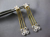ESTATE 1.42CT DIAMOND 14KT YELLOW GOLD 3D 4 LEAF CLOVER FLOWER HANGING EARRINGS