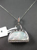 LARGE 3.5CT DIAMOND & AAA MOTHER OF PEARL 14KT WHITE GOLD FILIGREE PURSE PENDANT