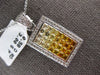 EXTRA LARGE 3.58CT DIAMOND & AAA YELLOW SAPPHIRE 14K WHITE GOLD FLOATING PENDANT