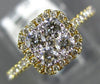 ESTATE .60CT DIAMOND 18KT YELLOW GOLD 3D CLUSTER SQUARE OCTAGON FRIENDSHIP RING