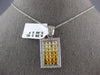 EXTRA LARGE 3.58CT DIAMOND & AAA YELLOW SAPPHIRE 14K WHITE GOLD FLOATING PENDANT
