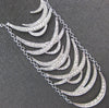 EXTRA LARGE 3.62CT DIAMOND 14K WHITE GOLD CRISS CROSS HAPPY FACE LARIAT NECKLACE