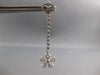 ANTIQUE LARGE ROSE CUT 3.70CT DIAMOND 18KT WHITE GOLD 3D FLOWER HANGING EARRINGS