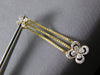 ESTATE 1.42CT DIAMOND 14KT YELLOW GOLD 3D 4 LEAF CLOVER FLOWER HANGING EARRINGS