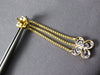 ESTATE 1.42CT DIAMOND 14KT YELLOW GOLD 3D 4 LEAF CLOVER FLOWER HANGING EARRINGS