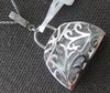 LARGE 3.5CT DIAMOND & AAA MOTHER OF PEARL 14KT WHITE GOLD FILIGREE PURSE PENDANT