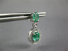 .65CT DIAMOND & AAA EMERALD 14KT WHITE GOLD OVAL & ROUND FLOWER HANGING EARRINGS