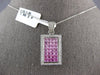 EXTRA LARGE 3.58CT DIAMOND & AAA PINK SAPPHIRE 14KT WHITE GOLD FLOATING PENDANT