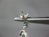 .65CT DIAMOND & AAA EMERALD 14KT WHITE GOLD OVAL & ROUND FLOWER HANGING EARRINGS