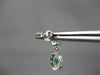 .65CT DIAMOND & AAA EMERALD 14KT WHITE GOLD OVAL & ROUND FLOWER HANGING EARRINGS