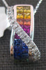 LARGE 2.07CT DIAMOND & AAA MULTI COLOR SAPPHIRE 14KT WHITE GOLD X SLIDER PENDANT