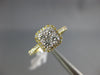 ESTATE .60CT DIAMOND 18KT YELLOW GOLD 3D CLUSTER SQUARE OCTAGON FRIENDSHIP RING