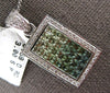 EXTRA LARGE 3.58CT DIAMOND & AAA BLUISH-GREEN SAPPHIRE 14KT WHITE GOLD PENDANT