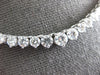 ESTATE 9.0CT DIAMOND 14KT WHITE GOLD 3D CLASSIC ROUND GRADUATING TENNIS NECKLACE