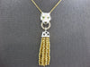 LARGE 1.95CT DIAMOND & AAA EMERALD 14K YELLOW GOLD PANTHER BY THE YARD NECKLACE
