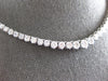 ESTATE 9.0CT DIAMOND 14KT WHITE GOLD 3D CLASSIC ROUND GRADUATING TENNIS NECKLACE